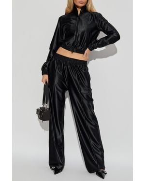T By Alexander Wang Pants With A Shimmering Finish - Black