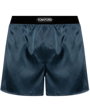 Tom Ford Silk Lingerie Shorts - Blue