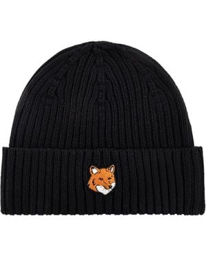Maison Kitsuné Cap With Logo Patch - Black