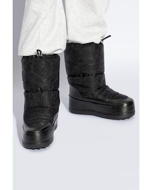 Versace Snow Boots With Logo - Black
