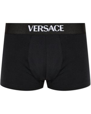 Versace 2-Pack Of Cotton Boxers With Logo - Black