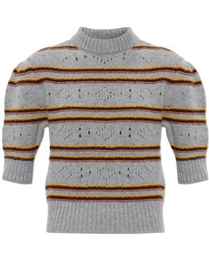 Marni Cashmere Short-Sleeved Top - Grey