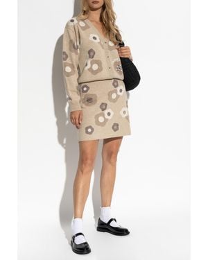 KENZO Floral Motif Skirt - Natural