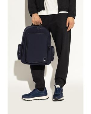 Emporio Armani Backpack With Logo - Blue