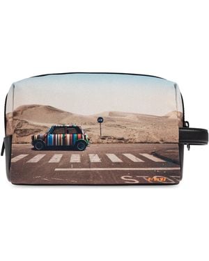 Paul Smith Cosmetic Bag With Colourful Print - Grey