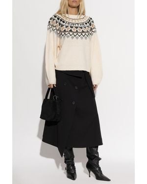 Munthe Patterned Sweater 'Vaffie' - Natural