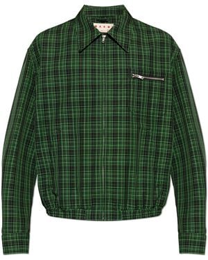 Marni Jacket With A Plaid Pattern - Green