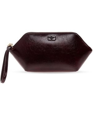 Ganni Cosmetic Bag Made Of Eco Leather - Purple