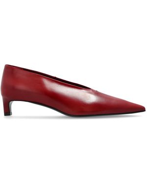 Jil Sander Leather Heeled Shoes - Red