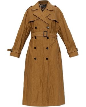 Dolce & Gabbana Trench Coat With A Crinkled Effect - Brown