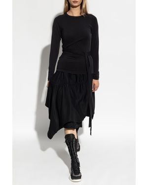 Y-3 Skirt With Topstitching - Black
