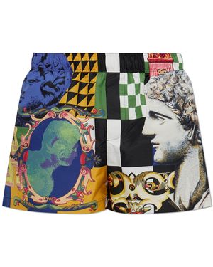 Versace Printed Swim Shorts - Blue
