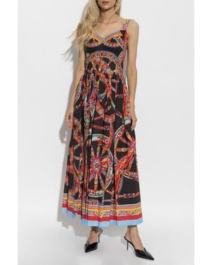 Dolce & Gabbana Dress With 'Carretto' Print - White