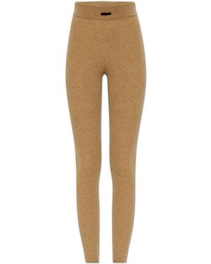 Fear Of God Leggings With Logo Patch - Natural