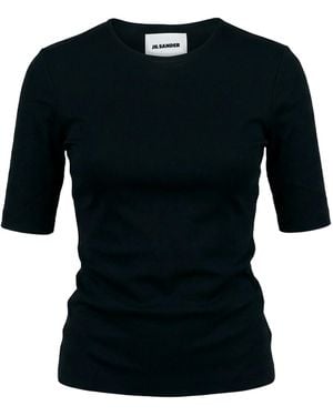 Jil Sander Top With A Round Neckline - Black