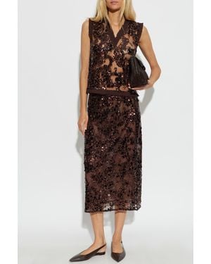 Baum und Pferdgarten Sequin Top - Brown