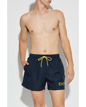 EA7 Swim Shorts With Logo - Blue