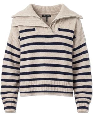 Rag & Bone Sweater With A Zip Collar - Grey
