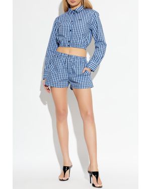 Vetements Plaid Pattern Shorts - Blue