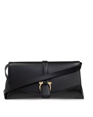 Ferragamo Rectangular Leather Shoulder Bag - Black
