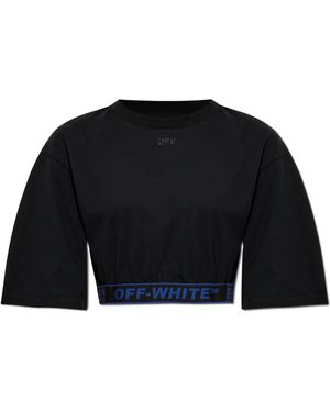 Off-White c/o Virgil Abloh Short Top With Logo - Black
