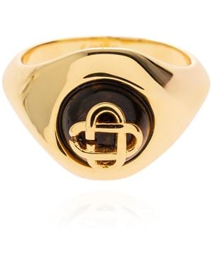 CASABLANCA Ring With Logo - Metallic