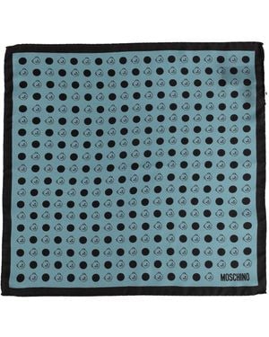 Moschino Silk Pocket Square - Blue