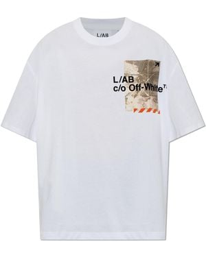 LAB C.O. OFF WHITE Logo T-Shirt - White