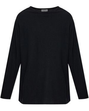 Yohji Yamamoto Wool Jumper With A Round Neckline - Black