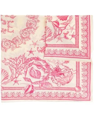 Versace Silk Scarf, - Pink