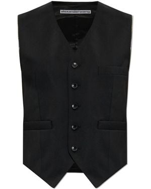 Alexander Wang Vest With Decorative Zippers - Black