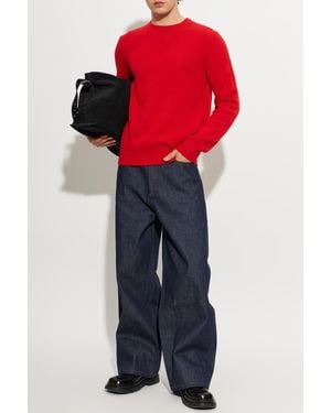Rag & Bone Crew Neck Cashmere Sweater - Red
