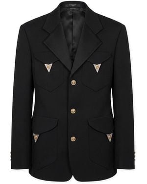 Versace Wool Vest With Appliqués - Black