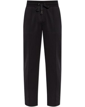 Dolce & Gabbana Joggers With Logo Patch - Black
