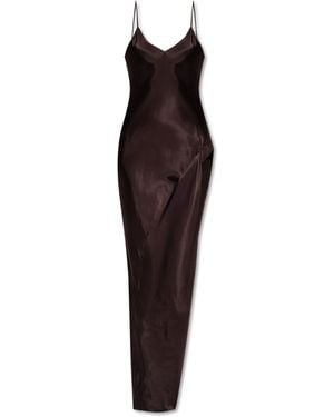 Vetements Long Satin Dress With A Slit - Purple