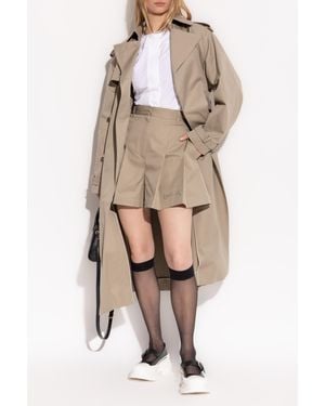 McQueen Cotton Trench Coat With Belt - Natural