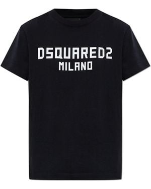 DSquared² T-Shirt With Printed Logo - Black