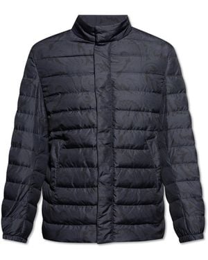 Etro Down Jacket With Stand-Up Collar - Blue