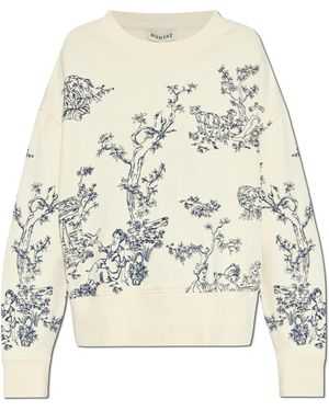Munthe Sweatshirt With Embroidered Pattern 'Friede' - White