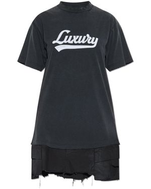 Balenciaga Dress With Logo - Black