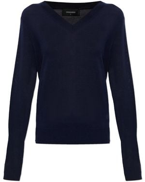 DSquared² V-Neck Jumper - Blue