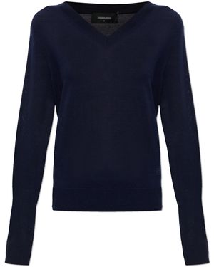 DSquared² V-Neck Sweater - Blue