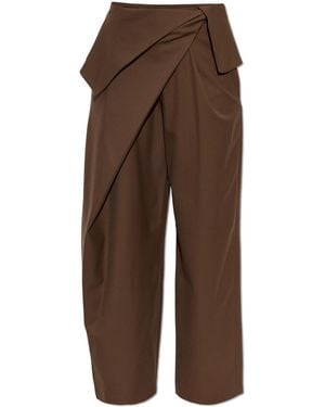 Loewe Wool Pleated Trousers - Brown