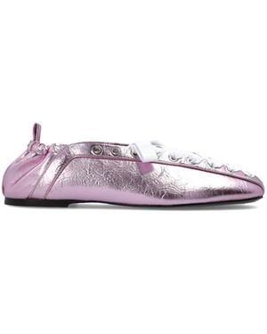 Ganni Ballet Flats Made Of Eco Leather - Purple