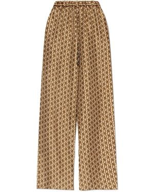 Max Mara Silk Trousers 'Clarino' - Natural