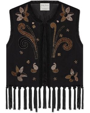 Forte Forte Vest With Shimmering Appliqués - Black