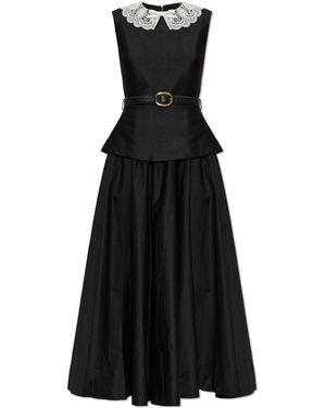 Self-Portrait Dress With Belt - Black