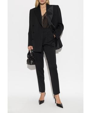 Balmain Wool Blazer With Double Vent - Black