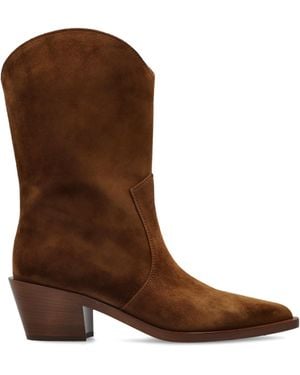 Gianvito Rossi Leather Cowboy Boots - Brown