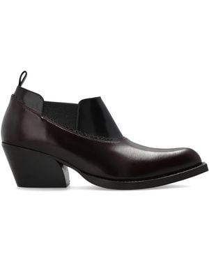 Marni Leather Heeled Ankle Boots - Black